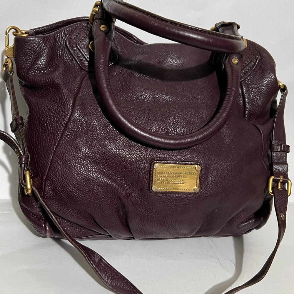 Marc by Marc Jacobs Classic Dark Plum Leather Satchel